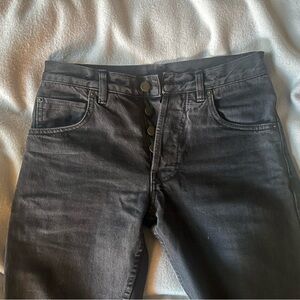 Beautiful Dark Grey Designer Women's Button-Fly Denim Jeans Size 25